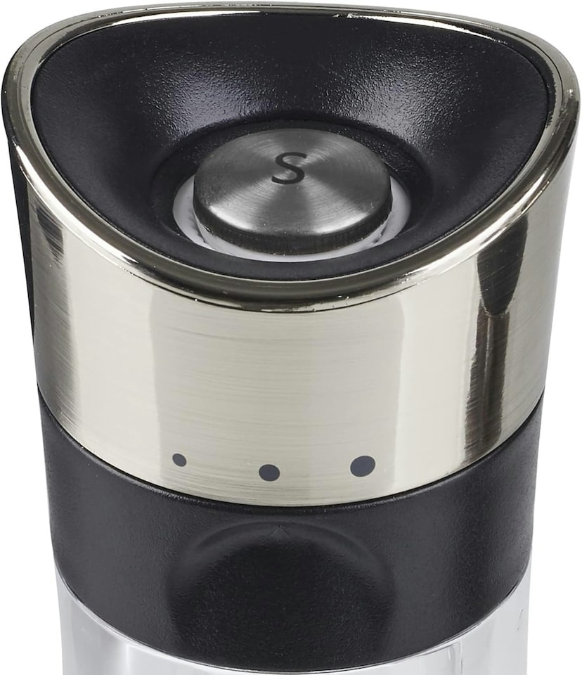 image 1 of Cole & Mason Horsham Chrome Salt Mill, Adjustable Ceramic Precision+ Inverta Grind Mechanism, Chrome/Acrylic, 154 mm, Includes 1 x Salt Grinder