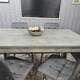 image 8 of Dining Table with 4 Grey Velvet Chairs Stone Grey Effect Wood Table Set for Dining Room Grey