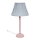 image 1 of ValueLights Bobbles Rose Pink Table Lamp Blue Pleat Shade | Pink