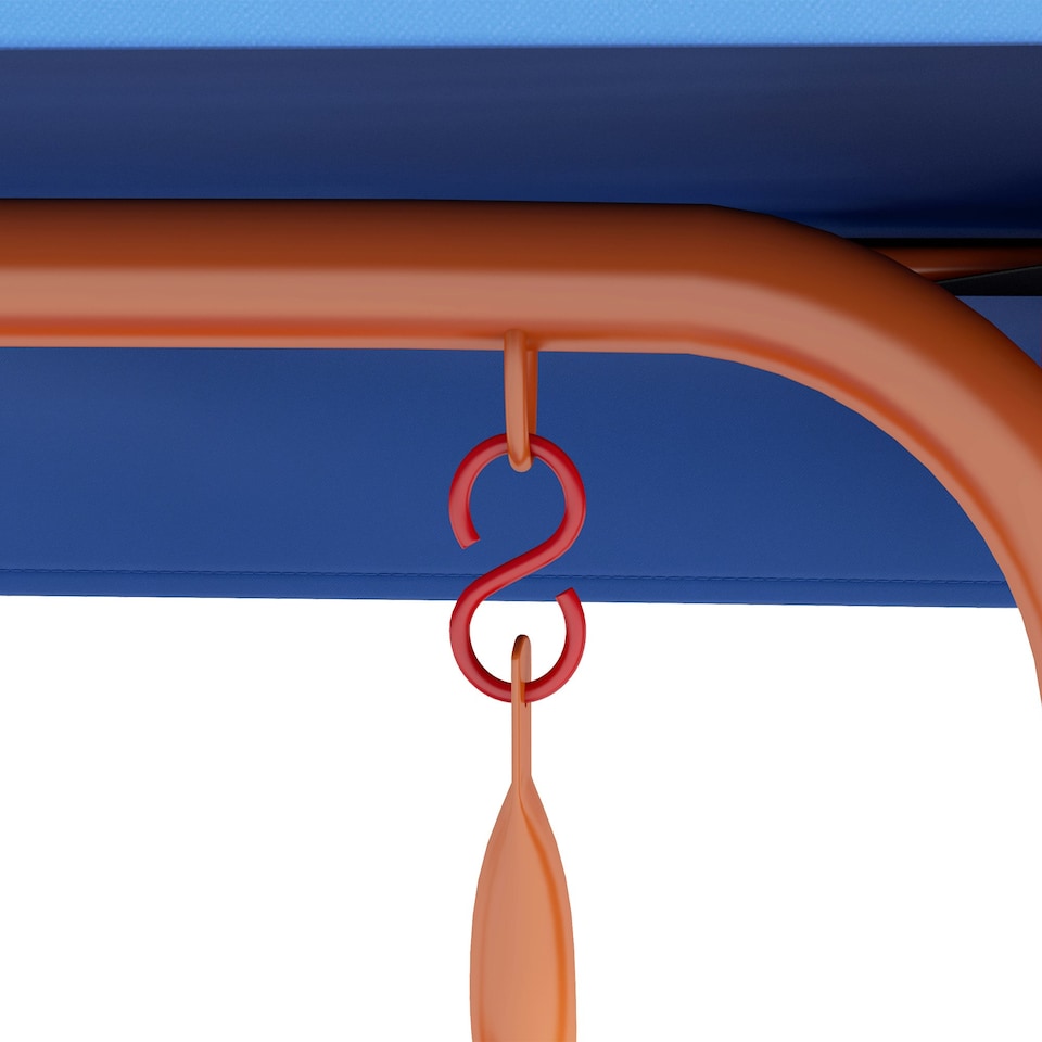 image 1 of Outsunny 2 Seater Kids Swing Chair, Cowboy Themed with Adjustable Canopy