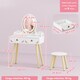 image 5 of AIYAPLAY Kids Vanity Table and Chair Set, 2 in 1 Children Dressing Table with 3-Colour LED Lights Mirror, Drawer, Storage Boxes, Girls Makeup Desk Set for 3+ Years, for Playroom, Bedroom, White