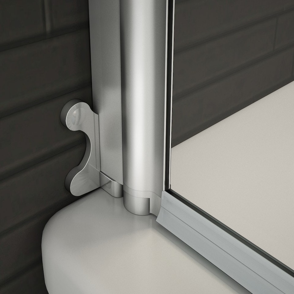 image 1 of 800x1400mm 180 Pivot Shower Bath Screen Tempered Glass Door Panel With Towel Rail Chrome
