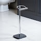 image 1 of Showerdrape Octavia Grey Marble & Chrome Freestanding Toilet Roll Holder | Multi | 1
