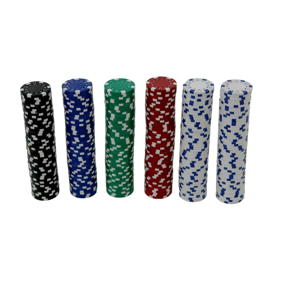 image 1 of Oypla Poker Set - 300 Piece Texas Hold Em Complete With Chips, Cards, Dice, And Casino Style Case
