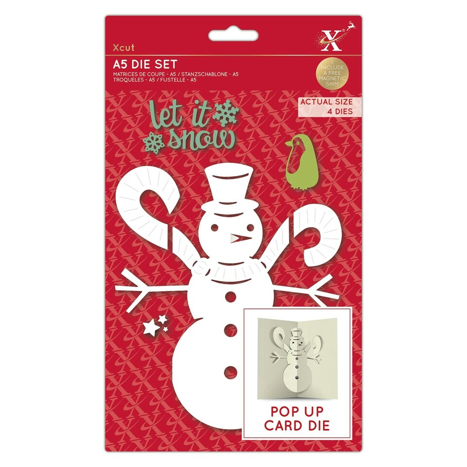 image 1 of Xcut Dies - Pop Up Card - Snowman, Silver, A5