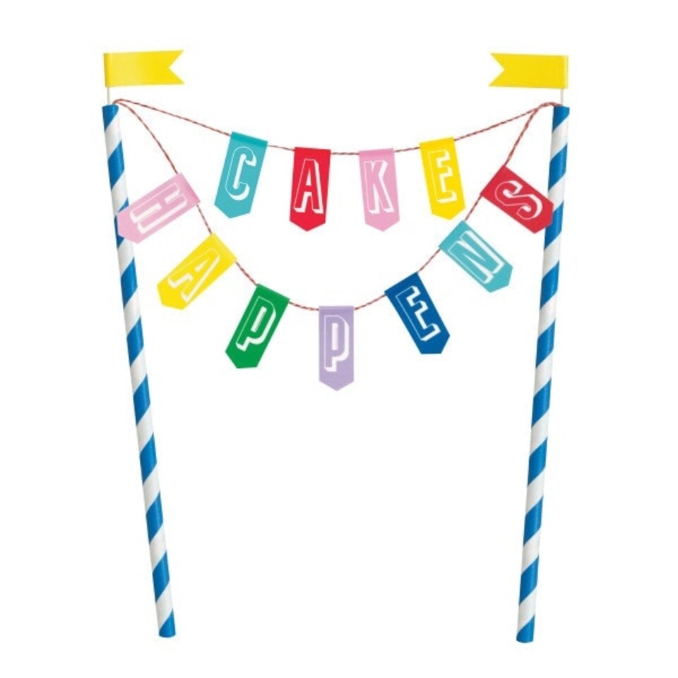 image 1 of Cake Happens Bunting Cake Topper