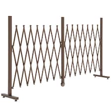 Outsunny Aluminium Alloy Fence Foldable Garden Screen Panel, Dark Brown