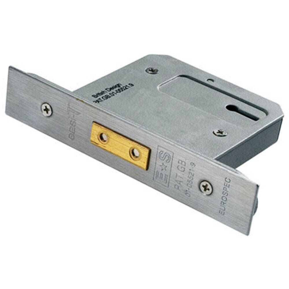 Loops 64mm Euro Profile 5 Lever Deadlock Satin Stainless Steel Door Security Latch in Metallics
