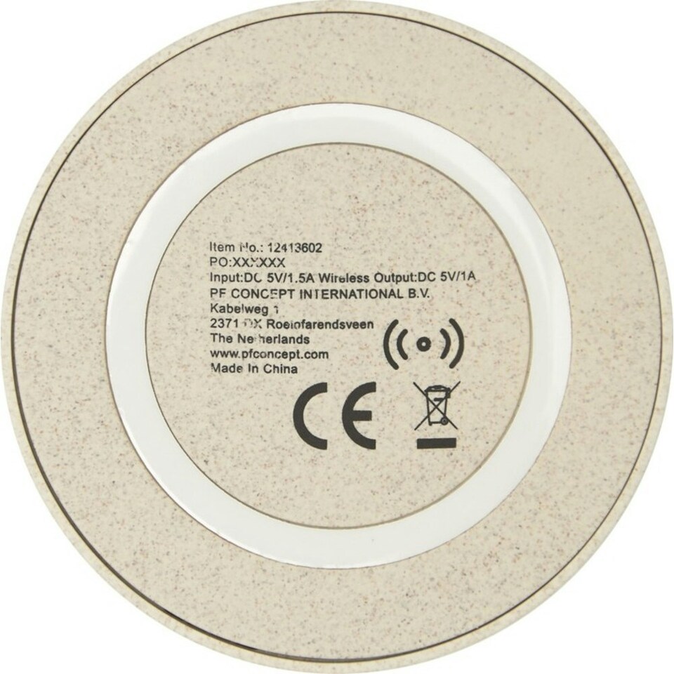 image 1 of Avenue Naka Wheat Straw Wireless Phone Charger - Beige - One Size