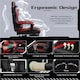 image 4 of Yaheetech Ergonomic Computer Chair with Massage Lumbar Pillow | Multi | Black/Red