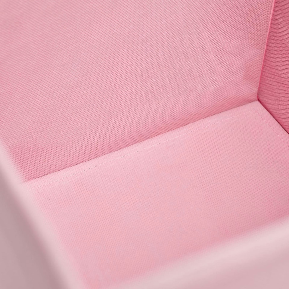 image 1 of OHS 2 x Plain Folding Storage Cube Boxes, 27x27cm - Blush Pink