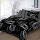 image 1 of Homes-Linen Blake Squares Reversible Duvet Cover Set – Modern Striped Geometric Bedding with Pillowcases – Ultra-Soft Fabric, Durable & Stylish Black | King