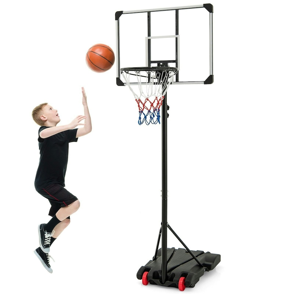 image 1 of COSTWAY Portable Basketball Hoop Backboard Basketball Black | Standard