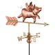 image 1 of Cottage Flying Pig Copper Weathervane - H63 x W54 x L28 cm