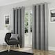 image 5 of Goodwood Silver Curtains 46 x 54 inch (117 x 137 cm) Room Darkening Eyelet Thermal Noise Reducing Curtains for Bedroom and Living Room