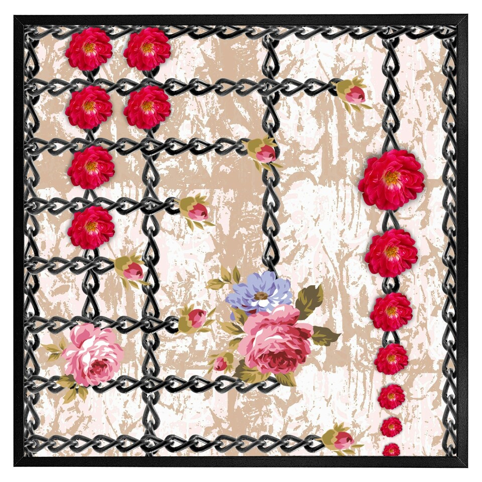 image 1 of Flowers & chains (Picutre Frame) Brown | L