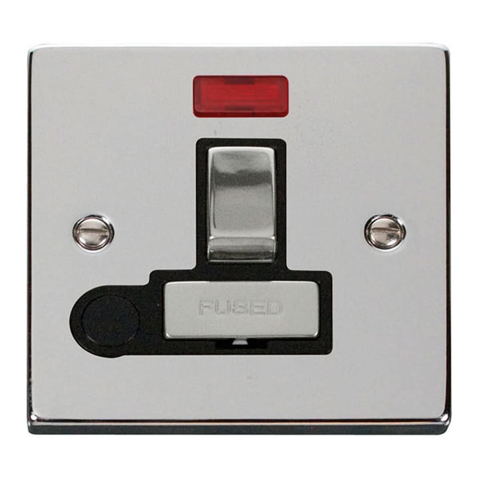 image 1 of SE HOME Polished Chrome 13A Fused Ingot Connection Unit Switched With Neon With Flex | Chrome | Polished Chrome
