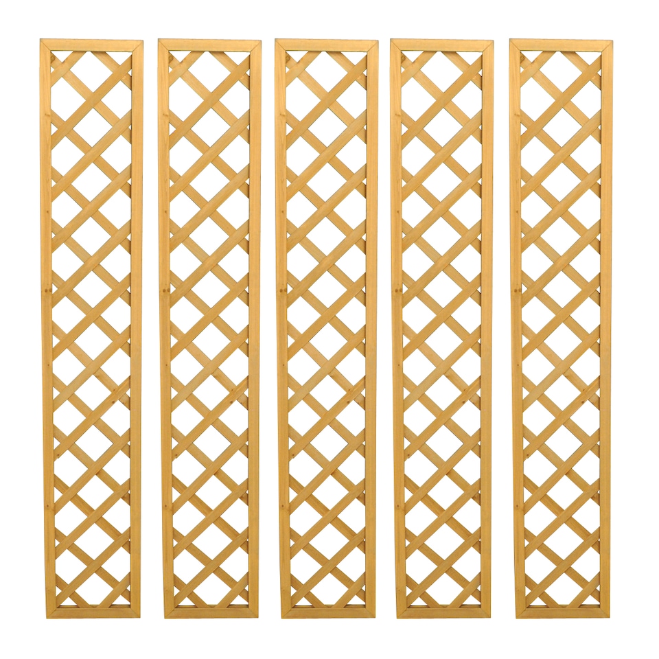image 1 of Wooden Framed Trellis Panels Fence Toppers (180cm x 30cm) - Pack of 5