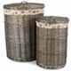 image 1 of Antique Wash Round Linen Basket Set 2 With Garden Rose Lining | Multi | Garden Rose