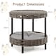 image 2 of COSTWAY 2-tier Rattan Cat Nest Wicker Kitten House Raised Kitty Bed-Grey