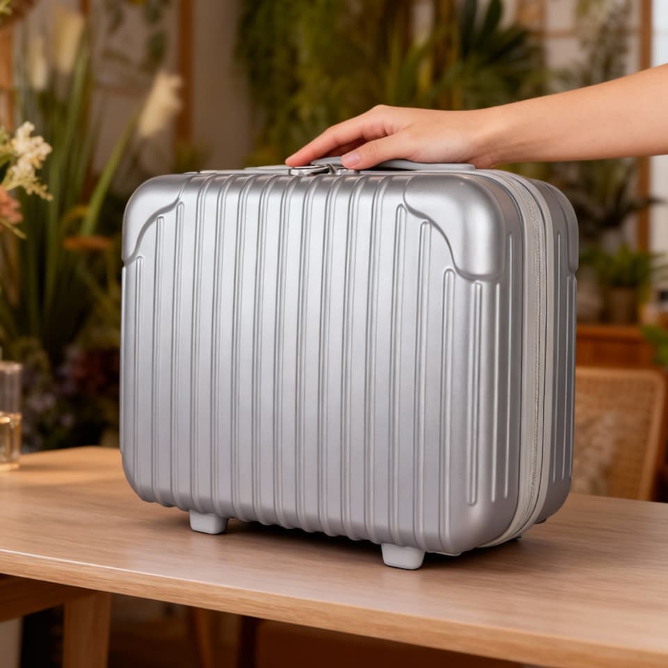 image 1 of Travel Makeup Vanity Case Lightweight Strap-on Toiletries Organiser