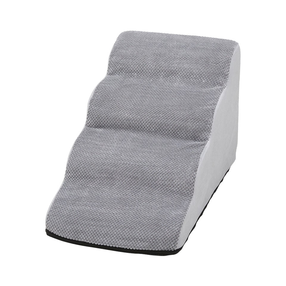image 1 of Living and Home Non-Slip Pet Steps with Removable Washable Cover for Cats & Dogs | Grey | Grey | 1