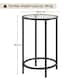 image 3 of Yaheetech Modern Round End Table with Tempered Glass Top Black