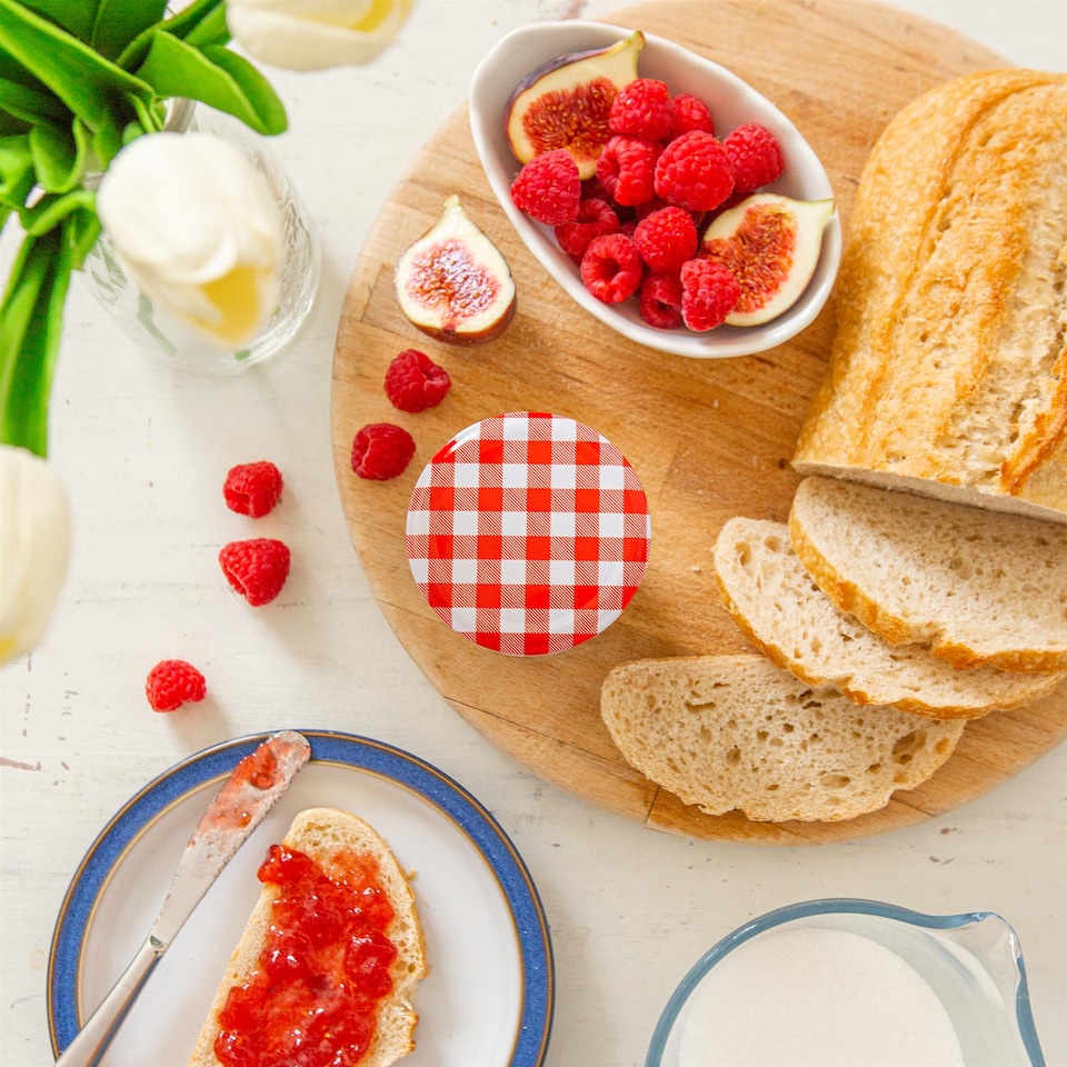 image 1 of Argon Tableware Glass Jam Jars with Lids - 185ml - Pack of 6