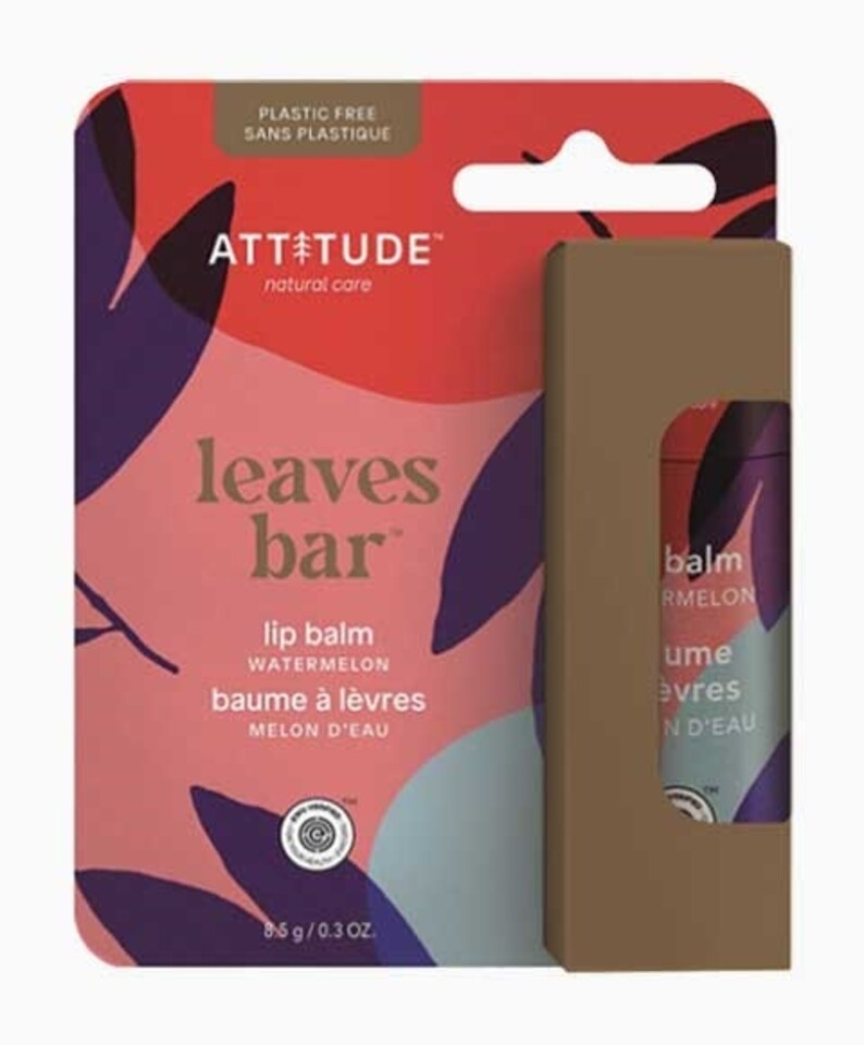 image 1 of Attitude  Leaves Bar Watermelon Lip Balm