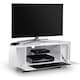 image 8 of Centurion Supports Hampshire Corner-Friendly Gloss White with Black Contrast Beam-Thru Remote Friendly Door 26"-50" Flat Screen TV Cabinet White