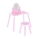 image 1 of HOMCOM Kids Dressing Table Girls Pink Wooden Kids Dressing Table & Stool Make Up Desk Chair Toys Fairy Dresser Play Set w Mirror