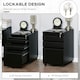 image 5 of Vinsetto 3 Drawer File Cabinet, Lockable Metal Filling Cabinet, Black