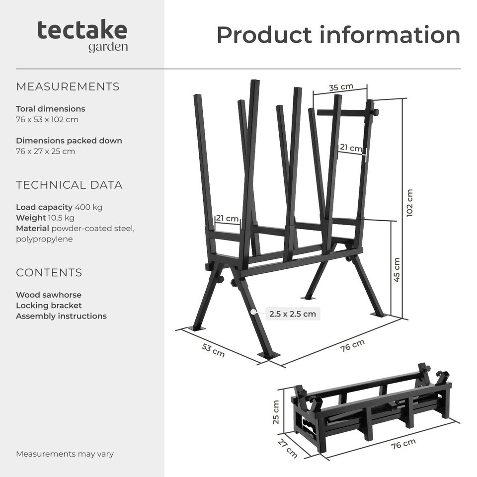 image 1 of Sawhorse - steel log saw, with locking bracket, height-adjustable feet