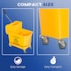 image 3 of HOMCOM 20L Compact Mop Bucket with Wringer and Handle, Mop Bucket on Wheels for Floor Cleaning, Separate Dirty and Clean Water, for Home, Flat, Yellow