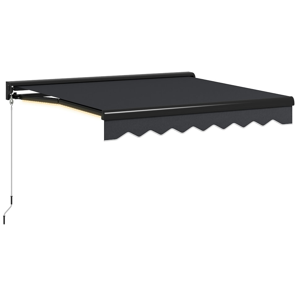 image 1 of Outsunny 3 x 2.5m Electric Awning w/ LED Light, Sun Canopies for Patio Grey