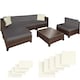 image 1 of Garden Furniture Set Trieste- polyrattan and aluminium, thick cushions, 2 cover sets | Black | black/brown | 64 x 72 x 64 cm | 1