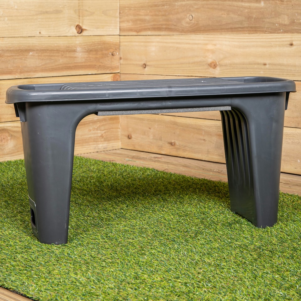 image 1 of Black / Grey Plastic Garden Planting 2-1 Kneeler, Stool and Storage