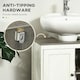 image 10 of kleankin Bathroom Sink Cabinet, Freestanding Under Sink Cabinet Adjustable Shelf White | White