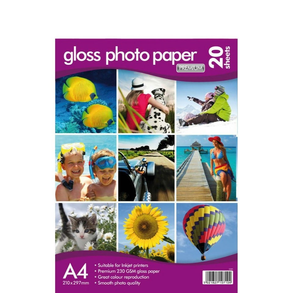 image 1 of 20 A4 Gloss Photo Paper 230gsm
