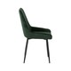 image 5 of Quebec Wave Edge Dining Set with 4 Velvet Avery Chairs Green | Emerald Green