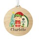 image 6 of Personalised Elf Round Wooden Decoration