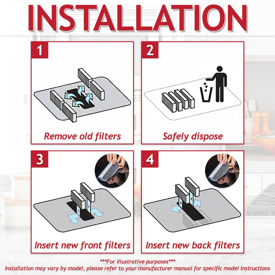 image 1 of SPARES2GO Activated Carbon Filter for Bosch HEZ PIE PVQ PXX Cooker Hood (Pack of 8 Filters)