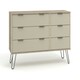 image 4 of Core Products Augusta Driftwood, 3+3 Drawer Wide Chest Of Drawers H73.6cm x W119.3cm x D39.5cm Cream