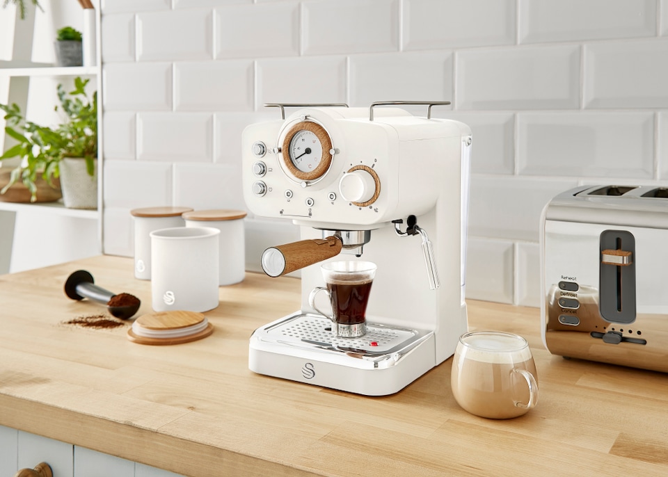 image 1 of Pump Espresso Coffee Machine Nordic Cotton White