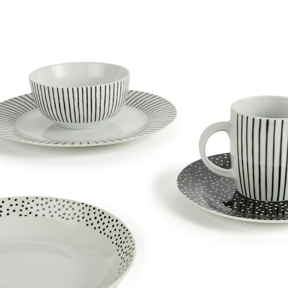image 1 of 20pc Betsy Black & White Dinner Set