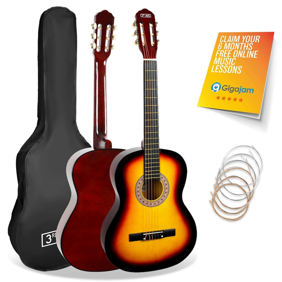image 1 of 3rd Avenue 3/4 Size Classical Guitar Pack Brown