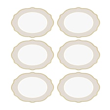 Jaswely Collection Porcelain Dinner Plates, Set of 6 (Sand Beige)