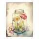 image 3 of Wildflowers Glass Jar Soft Watercolour Pink Black Framed Wall Art Print A4