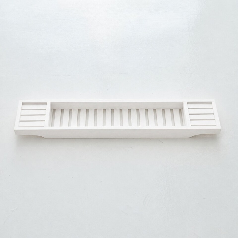image 1 of Bamboo Bath Tray Bathtub Shelf Wine Soap Holder Rack Bath Caddy
