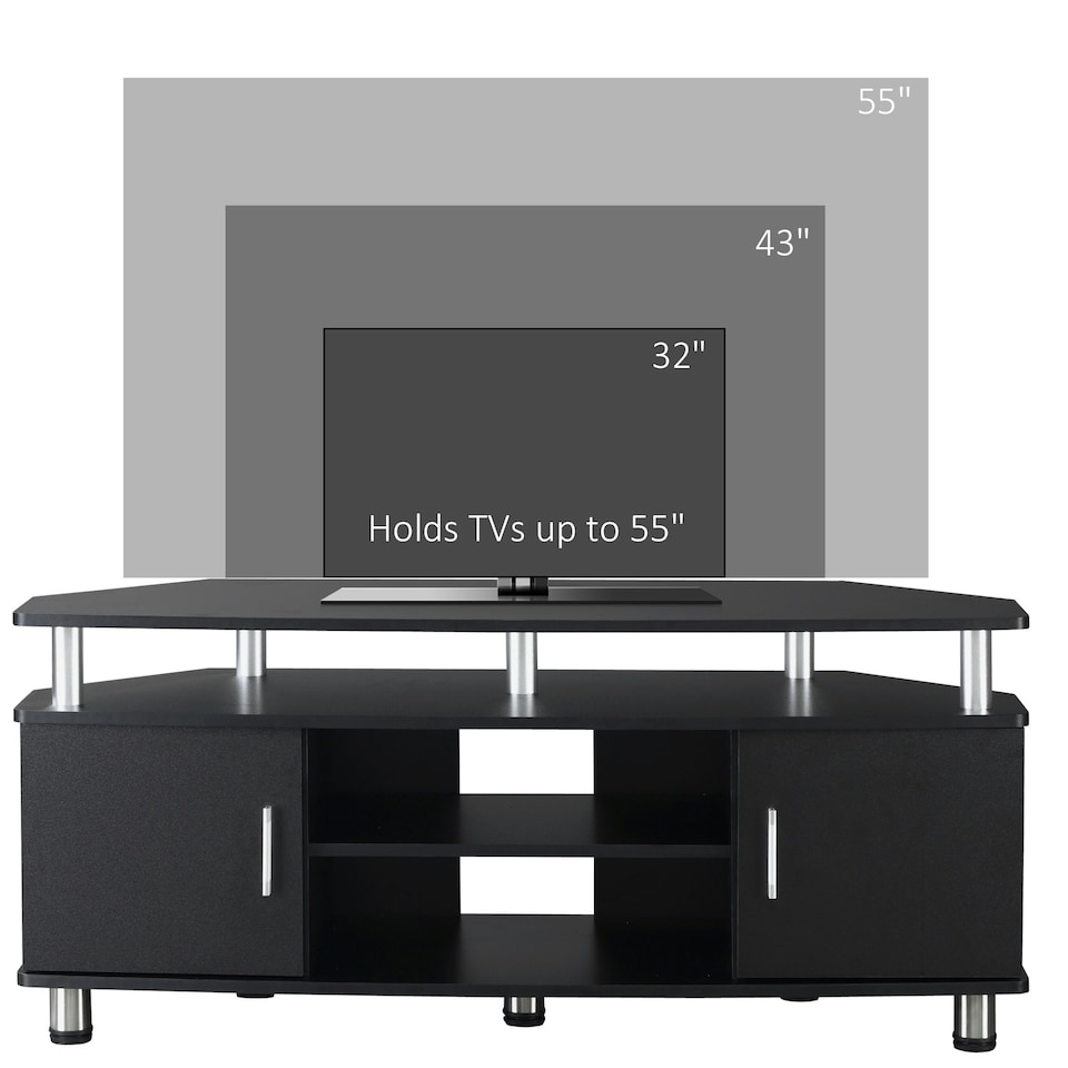 image 1 of HOMCOM TV Unit Cabinet with Storage Shelves and Cupboard Center